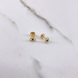 Topos Tres Aros 0.65gr / Circon Verde Oro Amarillo $