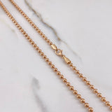 Cadena Militar 26.2gr / 70cm / 3mm Bolas Lisas Oro Rosa +3 $