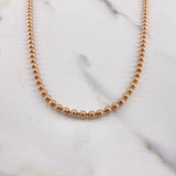 Cadena Militar 26.2gr / 70cm / 3mm Bolas Lisas Oro Rosa +3 $