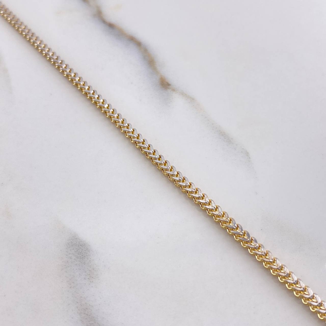 Cadena Franco 8.5gr / 60cm / 3mm Dos Oros Amarillo Blanco +4 $