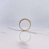 Anillo Tres Lineas 3.65gr / T6 1/2 / Circones Blancos Oro Amarillo $