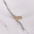 Anillo Tres Lineas 3.65gr / T6 1/2 / Circones Blancos Oro Amarillo $