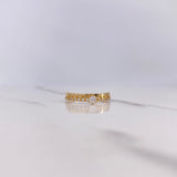 Anillo Solitario Corazónes Linea 2.25gr / T7 3/4 / Circones Blancos Oro Amarillo $