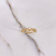 Anillo Solitario Corazónes Linea 2.25gr / T7 3/4 / Circones Blancos Oro Amarillo $