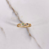 Anillo Ojos 1.9gr / T6 1/4 / Circones Colores Oro Amarillo $
