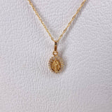 Cadena Singapur 0.9gr / 50cm + Dije Virgen Del Carmen Circones Blancos 0.65gr / 1.6cm / Oro Amarillo (Oferta) $