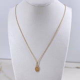 Cadena Singapur 0.9gr / 50cm + Dije Virgen Del Carmen Circones Blancos 0.65gr / 1.6cm / Oro Amarillo (Oferta) $