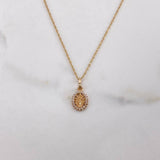 Cadena Singapur 0.9gr / 50cm + Dije Virgen Del Carmen Circones Blancos 0.65gr / 1.6cm / Oro Amarillo (Oferta) $