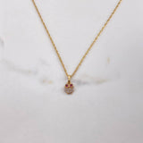 Cadena Singapur 2.15gr / 50cm + Dije Buho Circones Blancos Fucsias 0.5gr / 1.3cm / Dos Oros Amarillo Rosa (Oferta) $