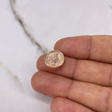 Herraje Virgen Milagrosa Tambor 0.7gr / 1.2cm / Troquelado Oro Rosa $