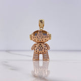 Dije Astronauta 10.35gr / 3.7cm / Circones Blancos Azules Tres Oros (Oferta) &