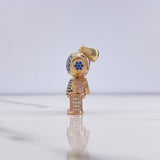 Dije Astronauta 10.35gr / 3.7cm / Circones Blancos Azules Tres Oros (Oferta) &