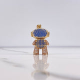 Dije Astronauta 10.35gr / 3.7cm / Circones Blancos Azules Tres Oros (Oferta) &