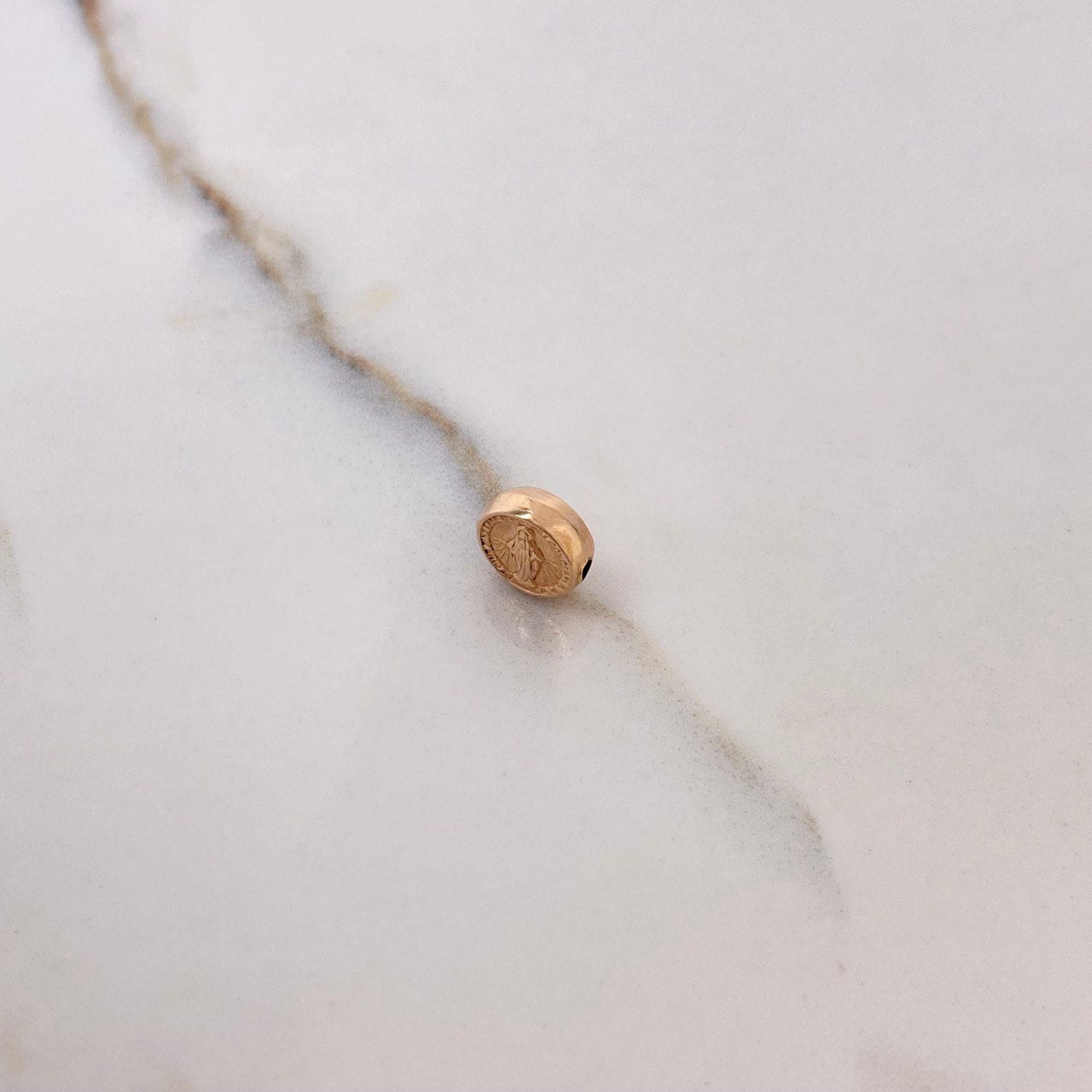 Herraje Virgen Milagrosa Tambor 0.4gr / 0.8cm / Troquelado Oro Rosa $