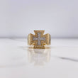 Anillo Cruz Constantino 10.25gr / T10 3/4 / Circones Blancos Dos Oros Amarillo Blanco $