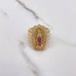 Anillo Virgen de Guadalupe 11.05gr / T9 3/4 / Circones Blancos Verdes Fucsias Oro Amarillo $