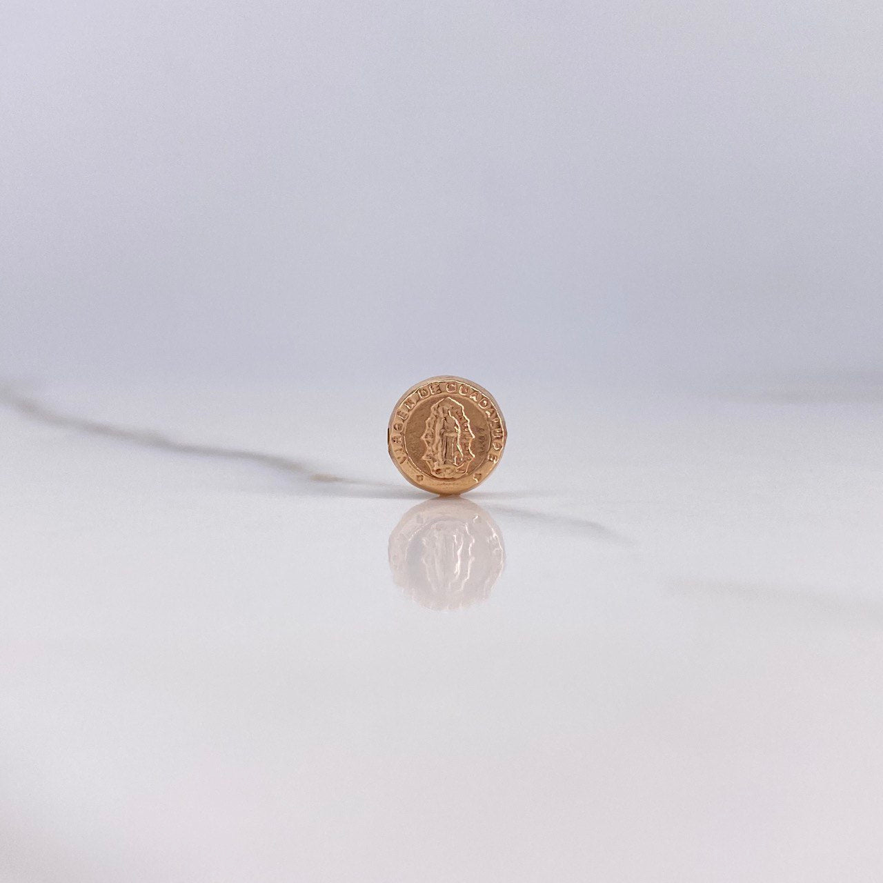 Herraje Virgen de Guadalupe Tambor 0.45gr / 0.8cm / Troquelado Oro Rosa $
