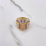 Anillo Indio 8.4gr / T9 1/4 / Circones Colores Tres Oros $