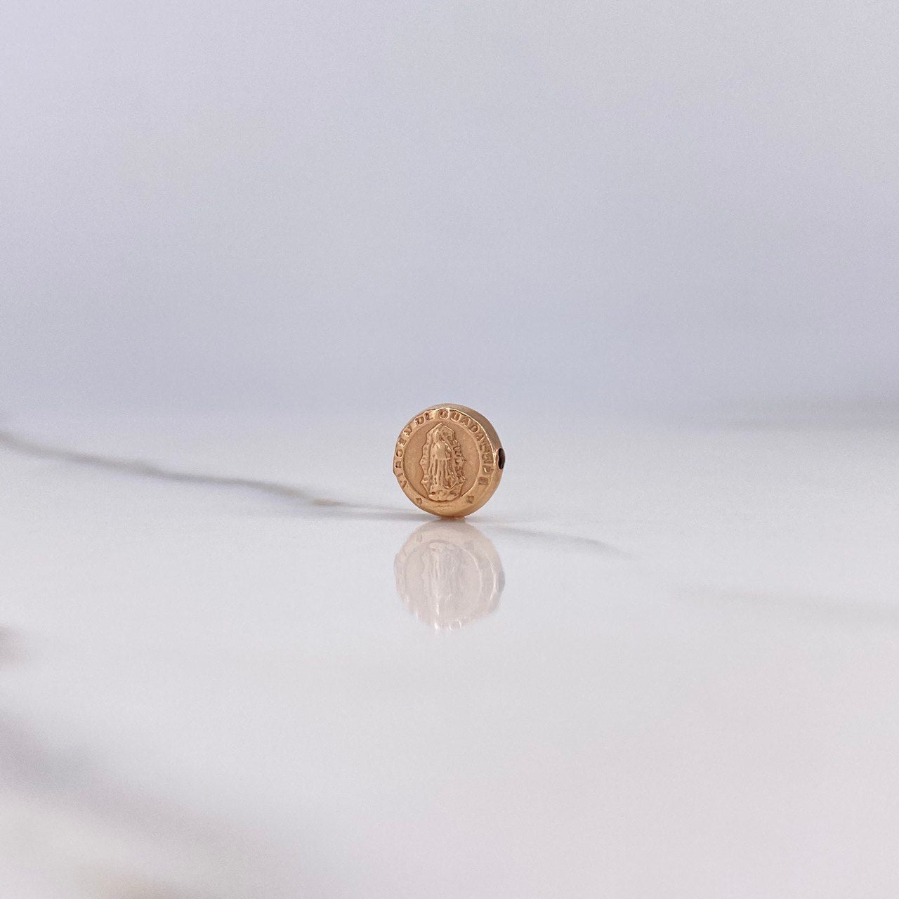 Herraje Virgen de Guadalupe Tambor 0.45gr / 0.8cm / Troquelado Oro Rosa $