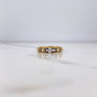 Anillo Puntos Cruz 3.65gr / T6 1/2 / Circones Negros Blancos Oro Amarillo $