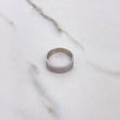 Anillo Tres Lineas 3.3gr / T6 1/2 / Circones Blancos Oro Blanco $