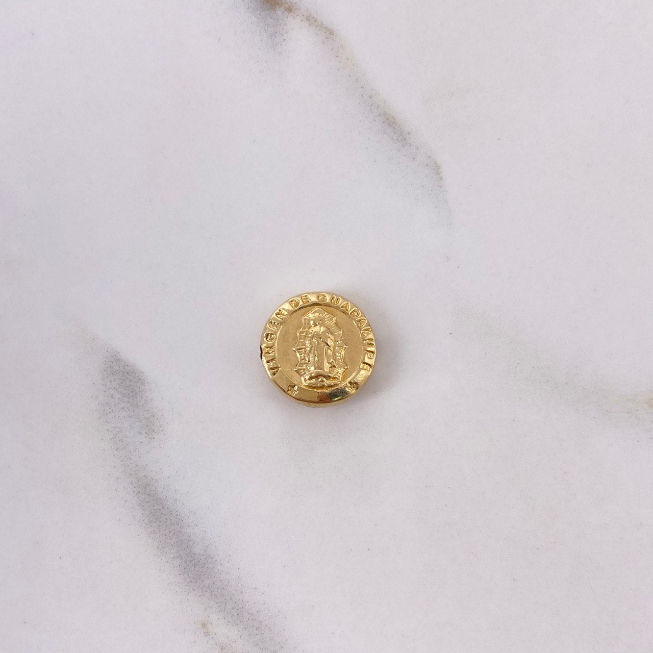 Herraje Virgen de Guadalupe Tambor 0.75gr / 1.2cm / Troquelado Oro Amarillo $