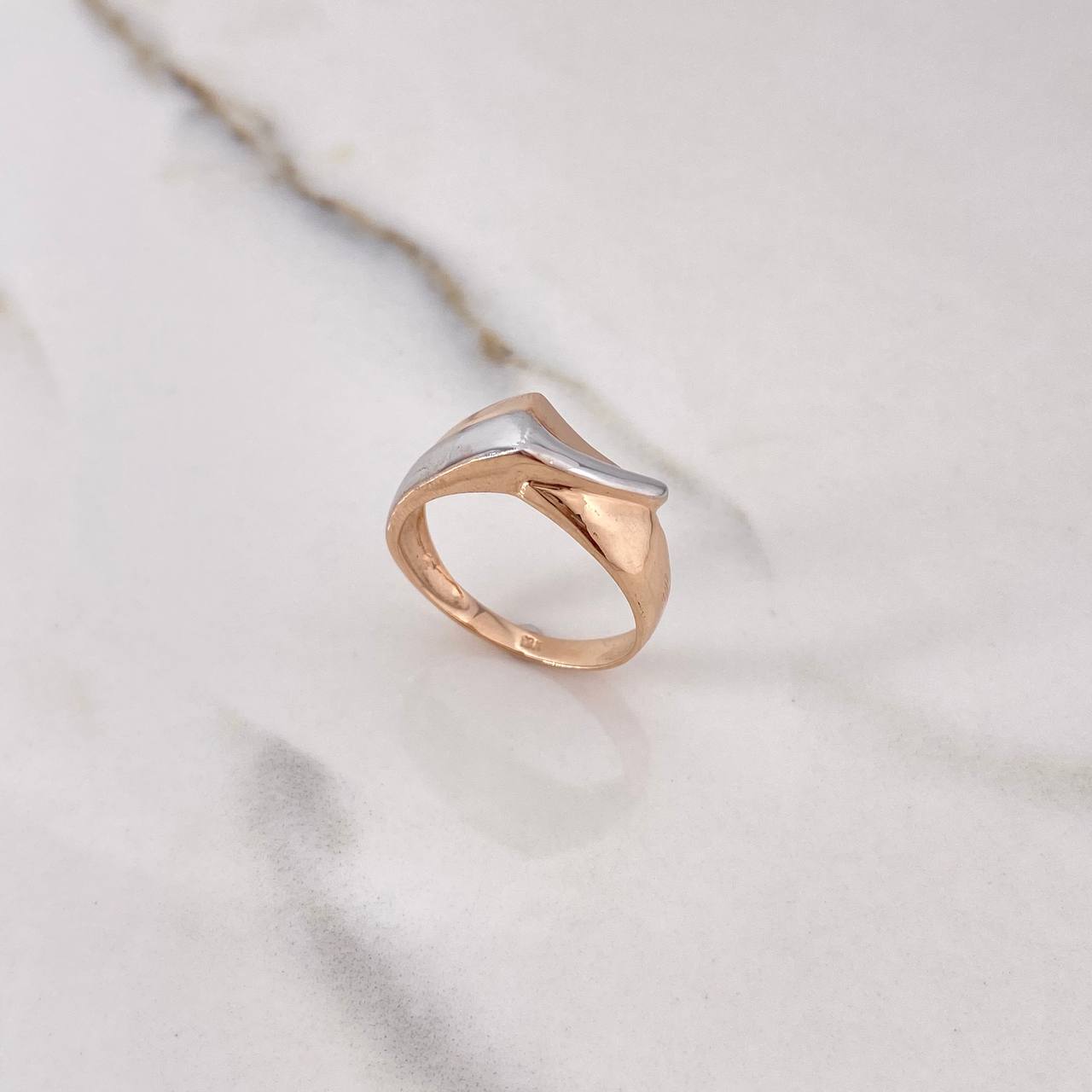 Anillo Alianza Liso 3.2gr / T7 / Dos Oros Blanco Rosa $
