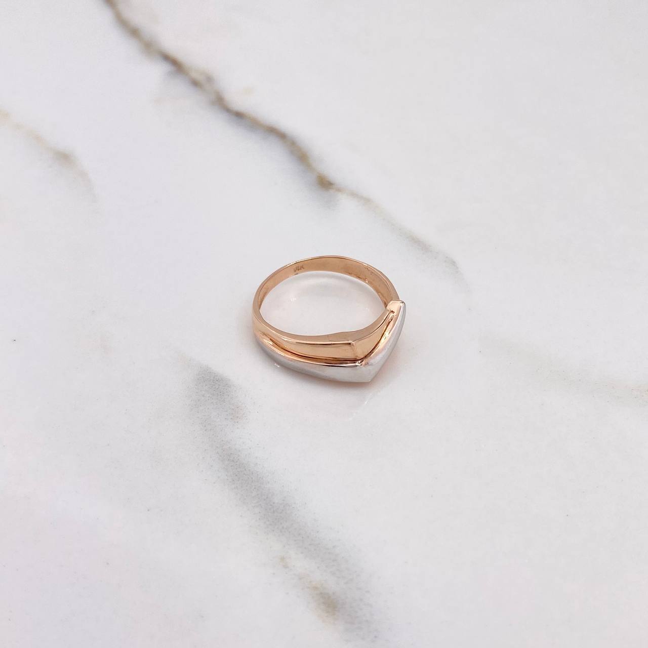 Anillo Alianza Liso 3.2gr / T7 / Dos Oros Blanco Rosa $