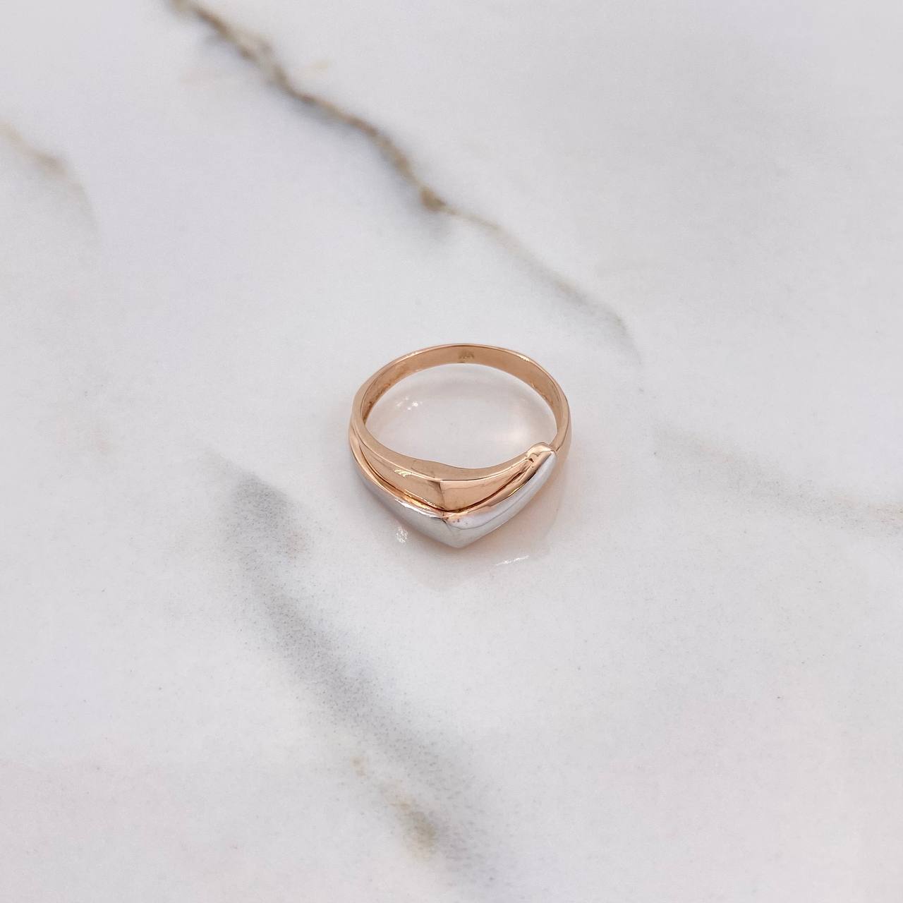Anillo Alianza Liso 3.2gr / T7 / Dos Oros Blanco Rosa $