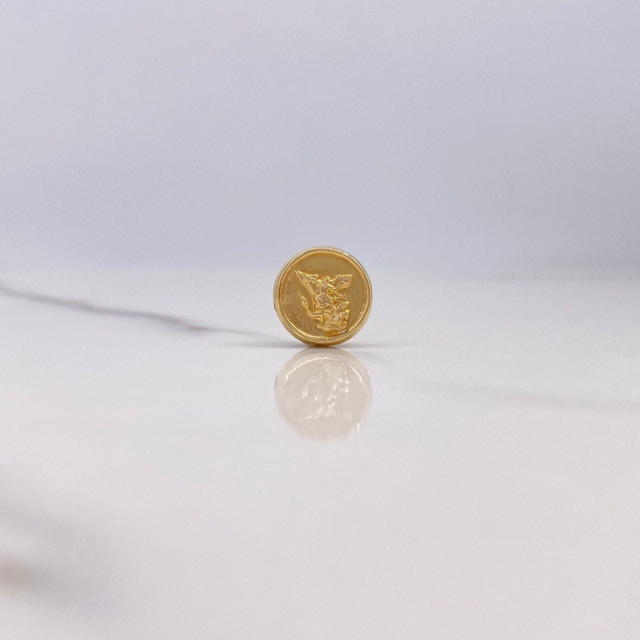 Herraje San Miguel Arcángel Tambor 0.55gr / 1cm / Troquelado Oro Amarillo $