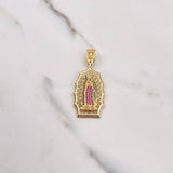 Dije Virgen de Guadalupe 7.8gr / 4.7cm / Circones Blancos Verdes Fucsias Oro Amarillo $