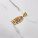 Dije Virgen de Guadalupe 7.5gr / 4.7cm / Circones Blancos Azules Fucsias Oro Amarillo $
