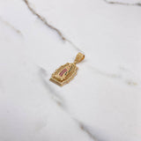 Dije Virgen de Guadalupe 4.8gr / 3.7cm / Circones Blancos Verdes Fucsias Oro Amarillo $