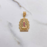 Dije Virgen de Guadalupe 4.8gr / 3.7cm / Circones Blancos Verdes Fucsias Oro Amarillo $