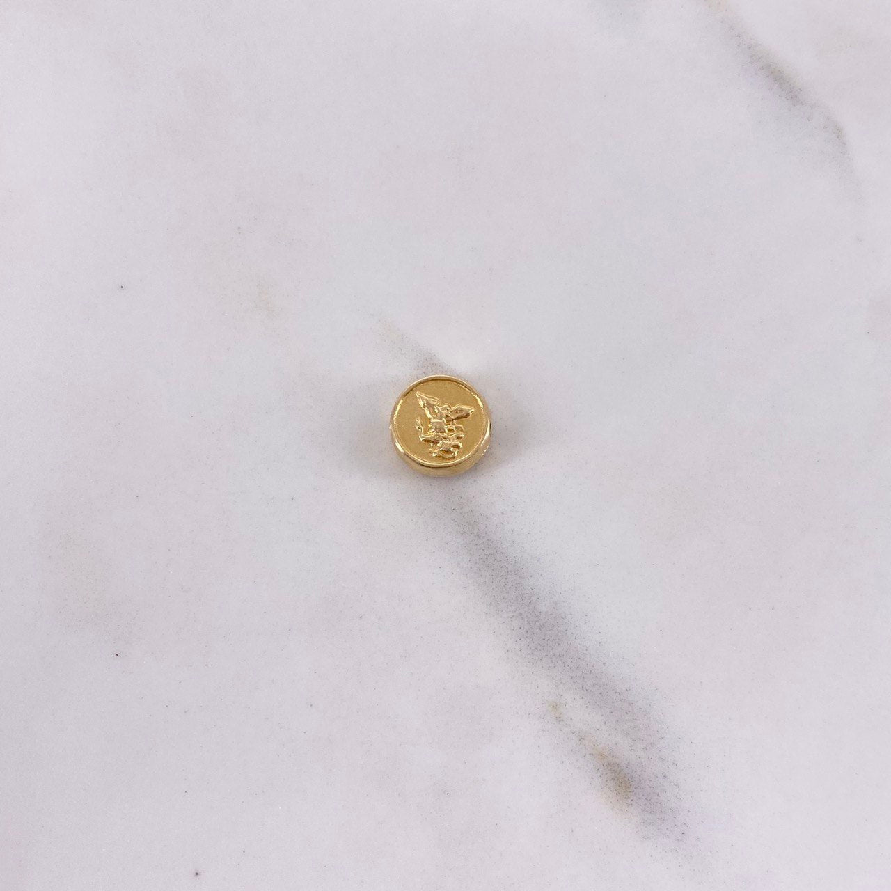 Herraje San Miguel Arcangel Tambor 0.4gr / 0.8cm / Troquelado Oro Amarillo $