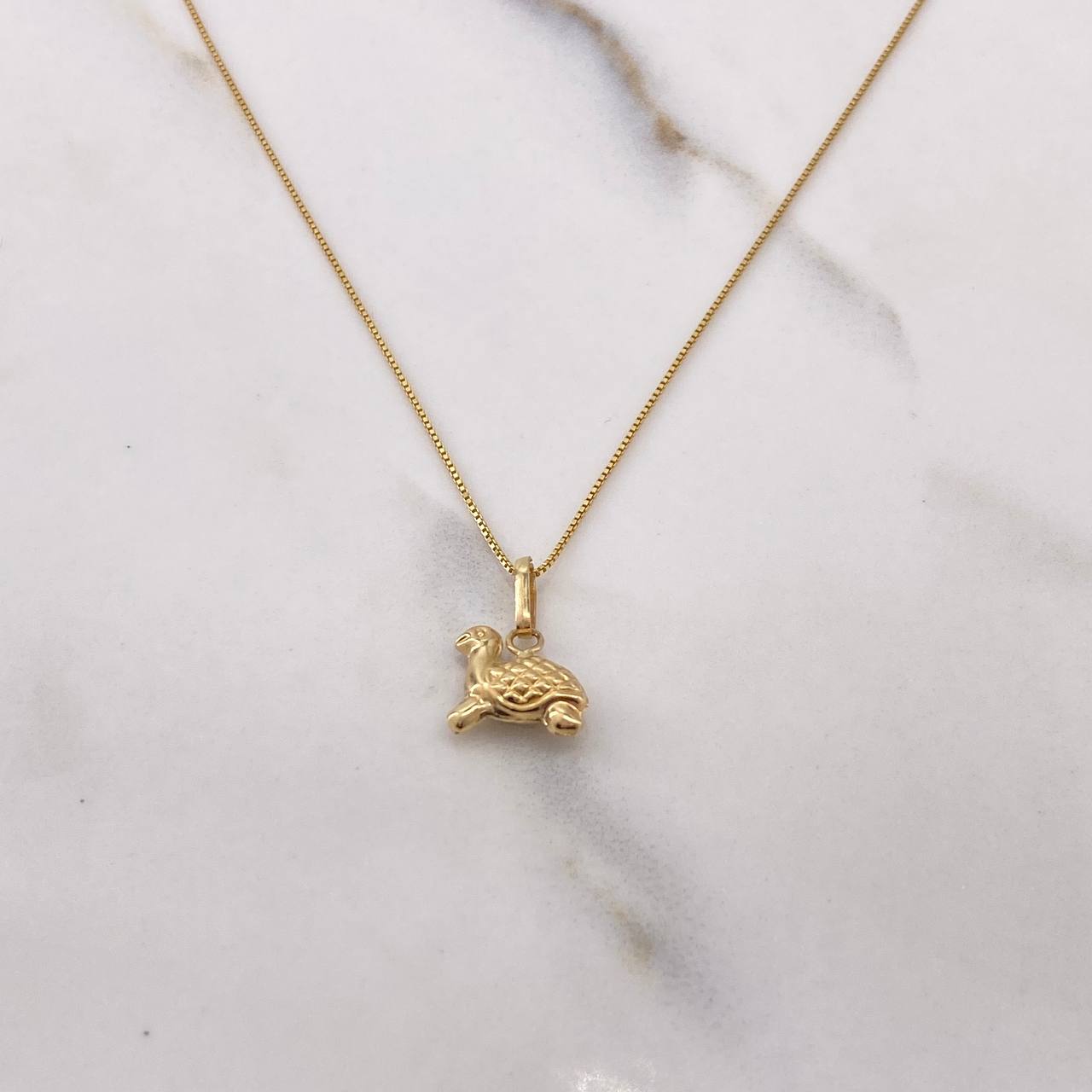 Cadena Veneciana 1.4gr / 50cm + Dije Tortuga 0.5gr / 1.4cm / Oro Amarillo (Oferta) $