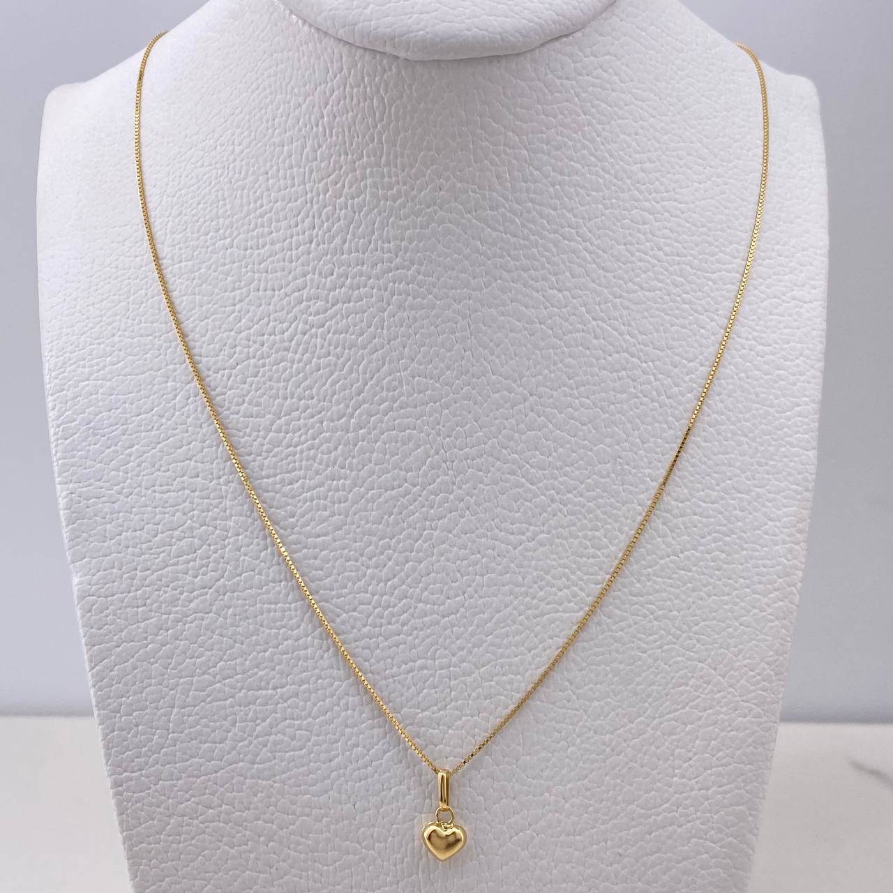 Cadena Veneciana 1.4gr / 50cm + Dije Corazon 0.2gr / 1cm / Oro Amarillo (Oferta) $