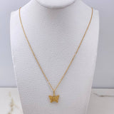 Cadena Singapur 0.85gr / 50cm + Dije Mariposa 0.45gr / 1.4cm / Oro Amarillo (Oferta) $