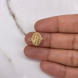 Herraje Virgen Del Carmen 0.8gr / 1.5cm / Troquelado Dos Oros Amarillo Rosa $
