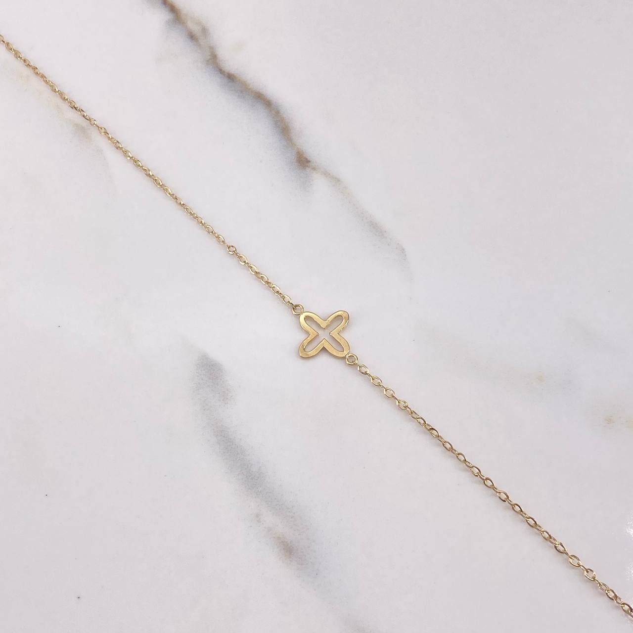 Cadena Aro seguido Flores 2.4gr / 45cm / 1mm Oro Amarillo +3 $
