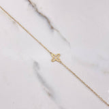 Cadena Aro seguido Flores 2.4gr / 45cm / 1mm Oro Amarillo +3 $