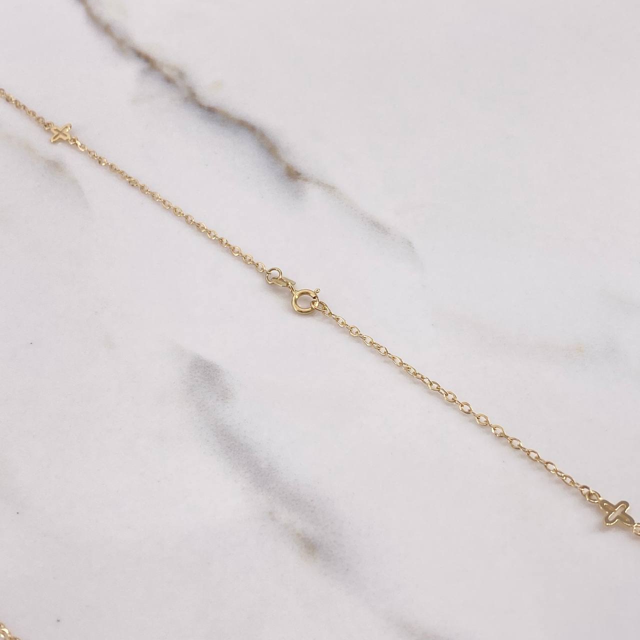 Cadena Aro seguido Flores 2.4gr / 45cm / 1mm Oro Amarillo +3 $