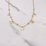 Cadena Aro seguido Estrellas 2.7gr / 45cm / 2mm Bolas Diamantadas Oro Amarillo +3 $
