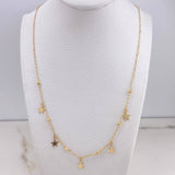 Cadena Aro seguido Estrellas 2.7gr / 45cm / 2mm Bolas Diamantadas Oro Amarillo +3 $