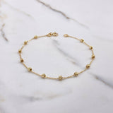 Pulso Militar 1.1gr / 18.5cm / 3mm Bolas Diamantadas Oro Amarillo +3 $