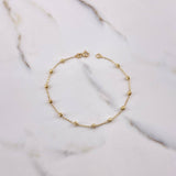 Pulso Tipo Militar 1.15gr / 18.5cm / 3mm Bolas Diamantadas Oro Amarillo +3 &