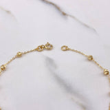 Pulso Tipo Militar 1.15gr / 18.5cm / 3mm Bolas Diamantadas Oro Amarillo +3 &