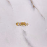 Herraje Pez Jesús 1.25gr / 2.2cm / Circones Blancos Oro Amarillo $