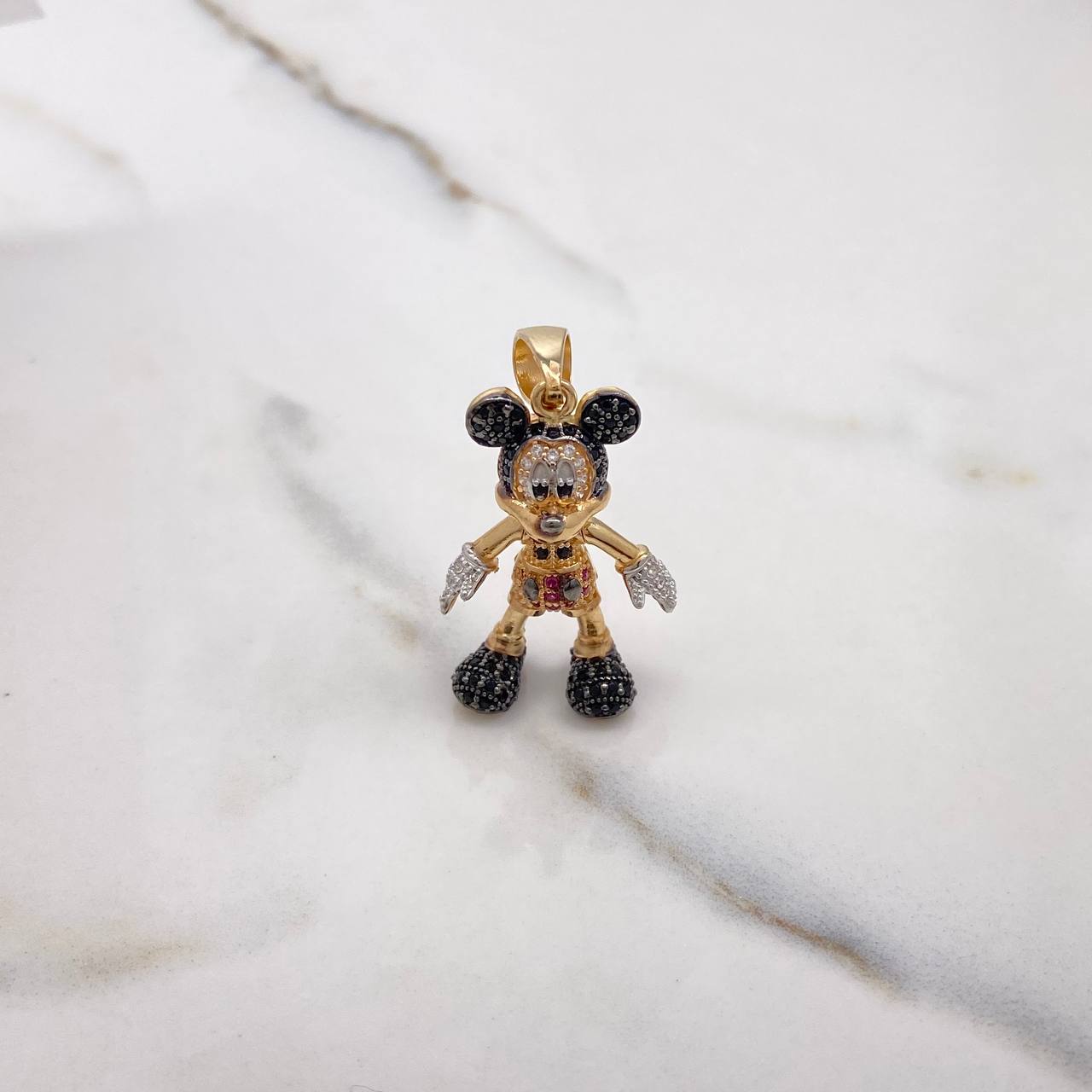 Dije Raton Articulado 6.8gr / 3.5cm / Circones Blancos Negros Fucsias Oro Amarillo (Oferta)$