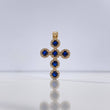 Dije Cruz Tupida 4.2gr / 3.8cm / Circones Blancos Azules Oro Amarillo $